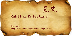 Rehling Krisztina névjegykártya